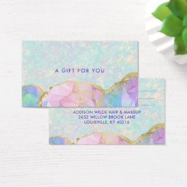 Opal edelsteen pastel cadeaukaart voor bedrijven visitekaartje