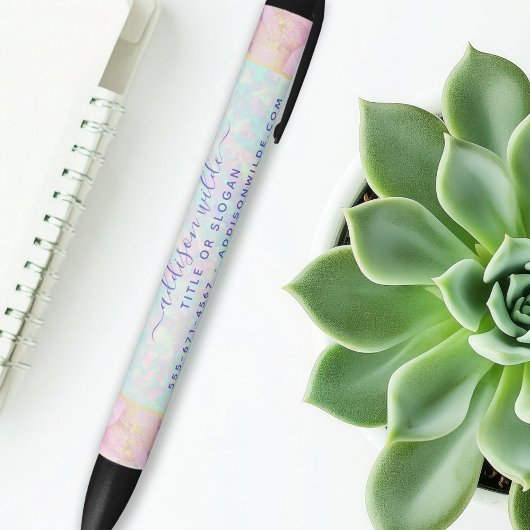 Opal Edelsteen Pastel Irides Zakelijk Zwarte Inkt Pen