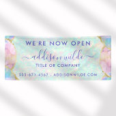 Opal Edelsteen Pastel Iridescente Moderne Zakelijk Spandoek