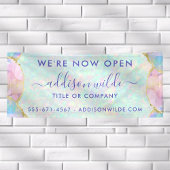 Opal Edelsteen Pastel Iridescente Moderne Zakelijk Spandoek