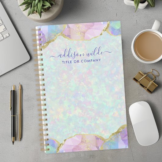 Opal Edelsteen Pastel Iridescente Zakelijke Stijl Planner