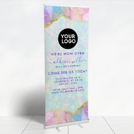 Opal Edelsteen Pastel Iridescente Zakelijke Stijl Roll-up Banner