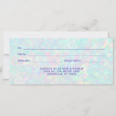 Opal edelsteen pastel iriserende cadeaubon (Achterkant)