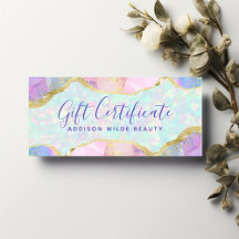 Opal edelsteen pastel iriserende cadeaubon