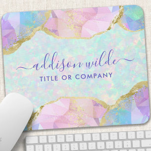 Opal edelsteen pastel iriserende salonbedrijf muismat