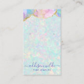 Opal edelsteen pastel iriserende sieraden display visitekaartje (Voorkant)
