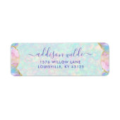 Opal edelsteen pastel moderne retouradres sticker (Voorkant)