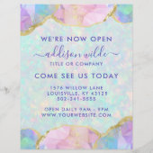 Opal Edelsteen Pastel Moderne Zakelijke Openingsfo Flyer (Achterkant)