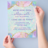 Opal Edelsteen Pastel Moderne Zakelijke Openingsfo Flyer (Hand)