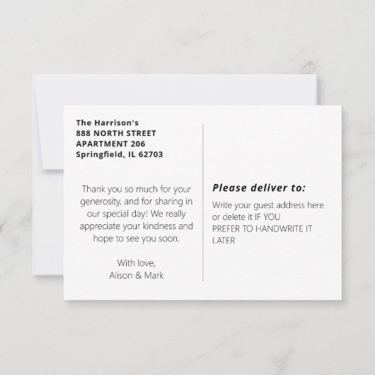 Opal Elegant Modern Foto bedankt (Achterkant)