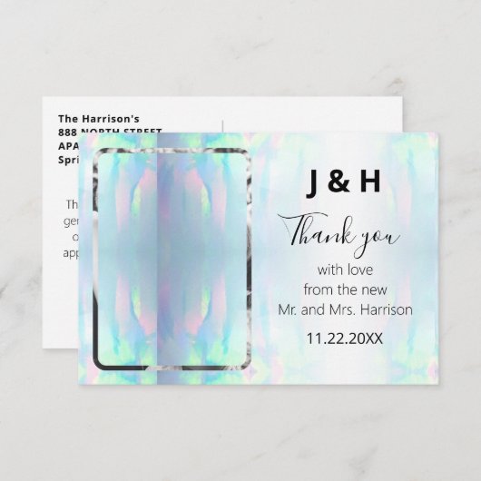 Opal Elegant Modern Foto bedankt (Voorkant / Achterkant)