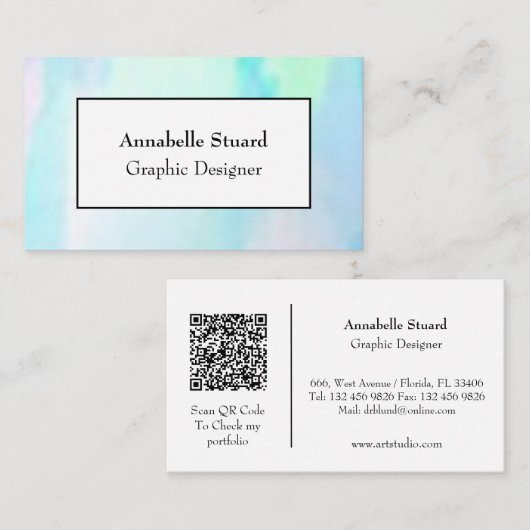 Opal elegant modern, uniek visitekaartje (Voorkant / Achterkant)