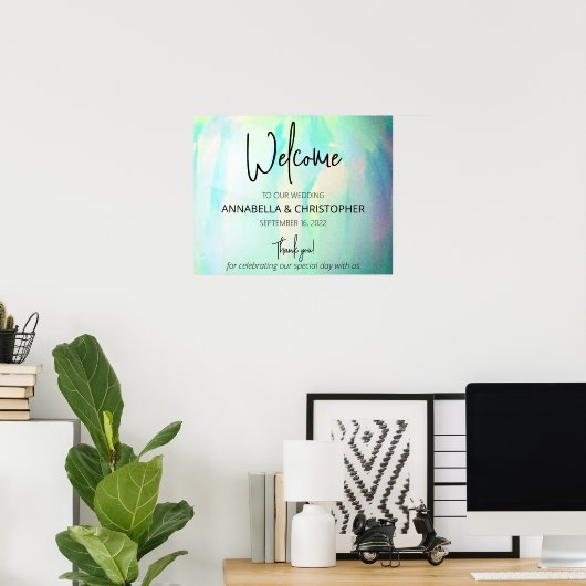 Opal Elegant Modern Welkomstteken Poster (Thuiskantoor)