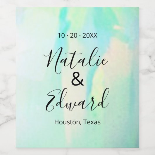 Opal Elegant Modern Wijn Etiket (Enkel label)