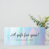 Opal elegante moderne visitekaartje cadeaubon (Staand voorkant)