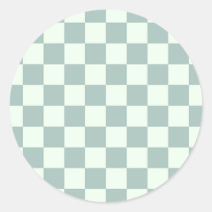 Opal en Honeydew Checkerboard Ronde Sticker