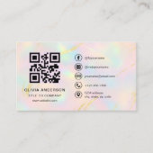 Opal Faux Gold Minimalist QR Code Visitekaartje (Voorkant)
