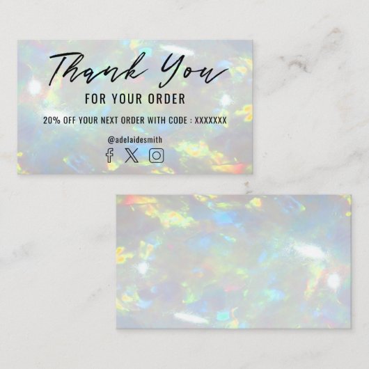 Opal Foto Dank u visitekaartje (Voorkant / Achterkant)