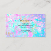 Opal foto paarse blauw visitekaartje (Achterkant)