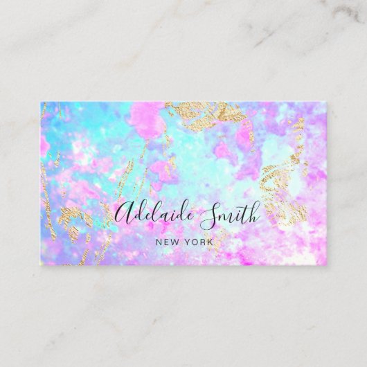 Opal foto paarse blauw visitekaartje (Voorkant)