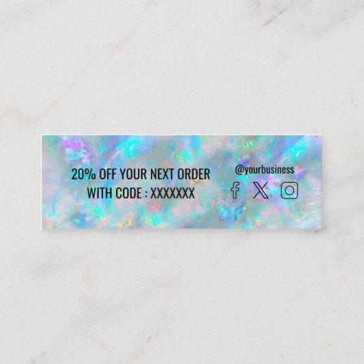 opal geïnspireerd achtergrondmini - visitekaartje (Achterkant)