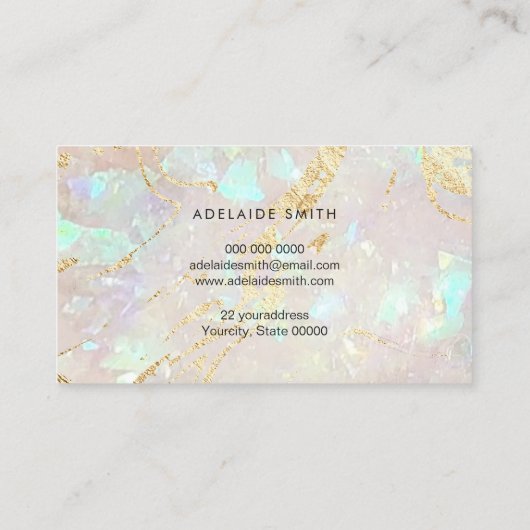 opal geïnspireerd design visitekaartje (Achterkant)