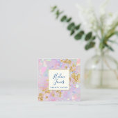 opal geïnspireerd faux chunky glitter - details vierkante visitekaartje (Staand voorkant)