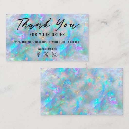 Opal geïnspireerde textuur dank u visitekaartje (Voorkant / Achterkant)