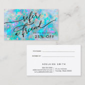 Opal geïnspireerde textuur referral kaart visitekaartje (Voorkant / Achterkant)