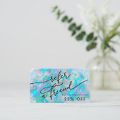 Opal geïnspireerde textuur referral kaart visitekaartje (Staand voorkant)