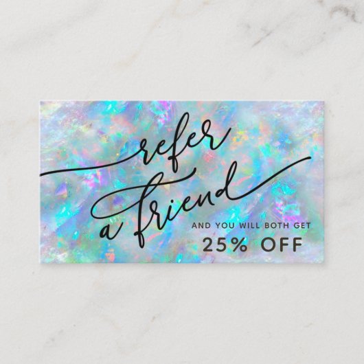 Opal geïnspireerde textuur referral kaart visitekaartje (Voorkant)