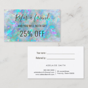 Opal geïnspireerde verwijzingsbusinesscard visitekaartje