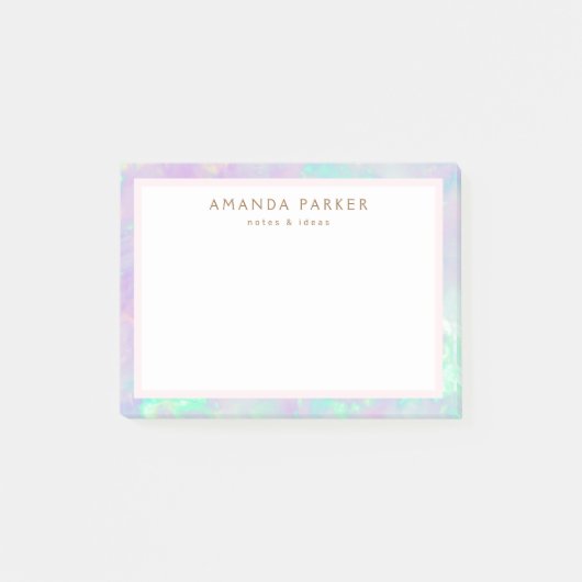 Opal gekleurde rand trendy chic post-it® notes (Voorkant)