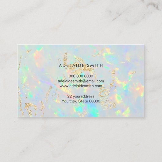 opal gem background visitekaartje (Achterkant)