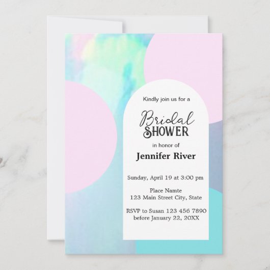 Opal Gemstone Beach Bridal Shower Kaart (Voorkant)