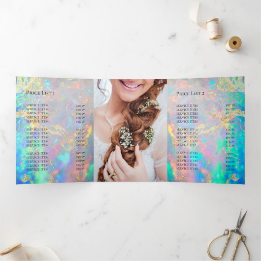 Opal-gemstone brochure Tri-Fold-uitnodiging Drieluik Uitnodiging (Binnen)