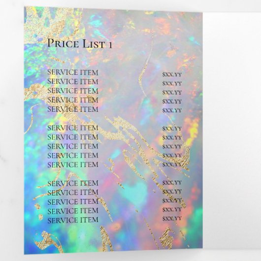 Opal-gemstone brochure Tri-Fold-uitnodiging Drieluik Uitnodiging (Binnenzijde eerst)