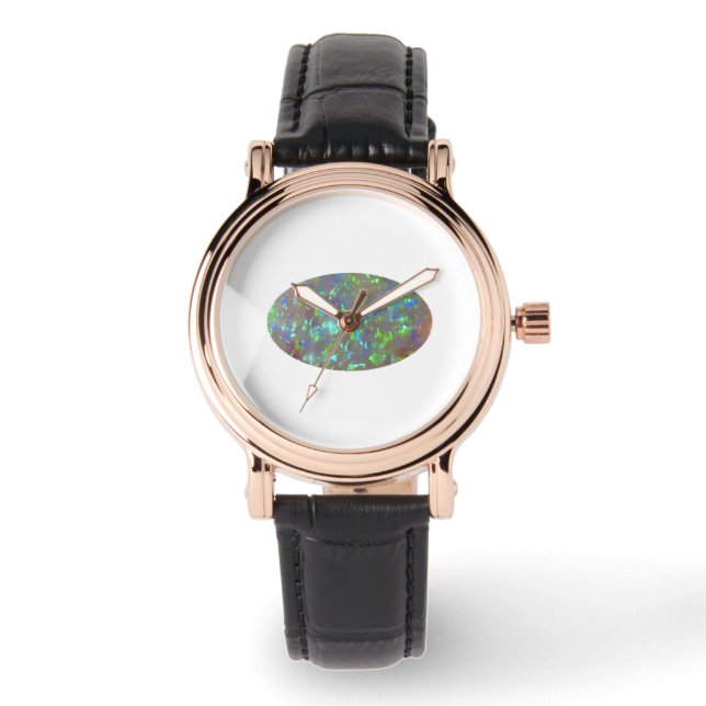 Opal Gemstone Colorful Horloge (Voorkant)