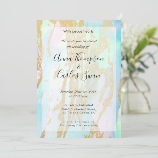 Opal Gemstone elegant modern met gouden details Kaart (Staand voorkant)