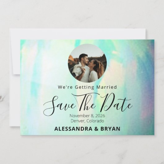 Opal Gemstone Elegant Save The Date (Voorkant)