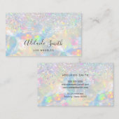 opal gemstone faux glitter visitekaartje (Voorkant / Achterkant)