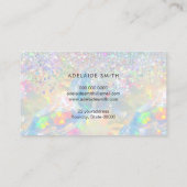 opal gemstone faux glitter visitekaartje (Achterkant)