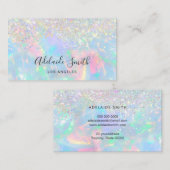 opal gemstone faux glitter visitekaartje (Voorkant / Achterkant)