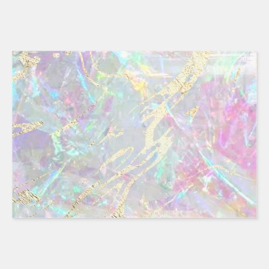 opal gemstone geïnspireerd inpakpapier vel (Voorkant 3)