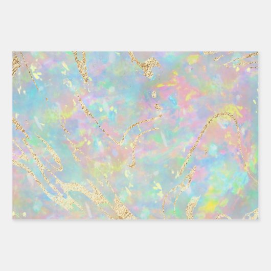 opal gemstone geïnspireerd inpakpapier vel (Voorkant 2)