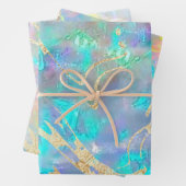 opal gemstone geïnspireerd inpakpapier vel (In situ)