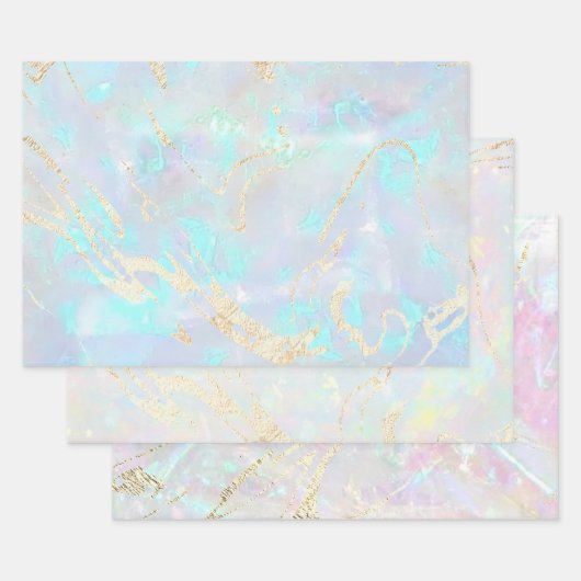 opal gemstone geïnspireerde achtergrond inpakpapier vel (Set)