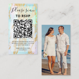 Opal Gemstone Gold Elegant modern met QR-code Informatiekaartje