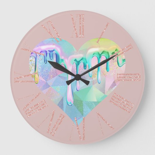 Opal Gemstone-hart met holografische schijven op r Grote Klok (Voorkant)