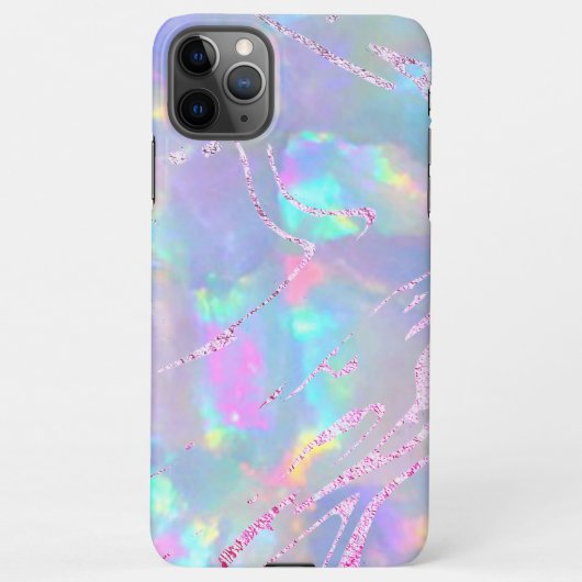 opal gemstone paarse faux - folie iPhone hoesje (Achterkant)